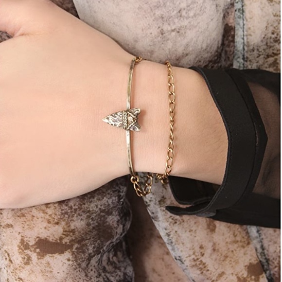 Anna Sheffield Jewelry - Adorable Brass Arrowhead Wrap Chain Cuff